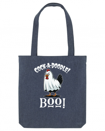 Cock A Doodle Boo | Funny Halloween Ghost Chicken Midnight Blue