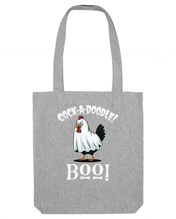 Cock A Doodle Boo | Funny Halloween Ghost Chicken Heather Grey