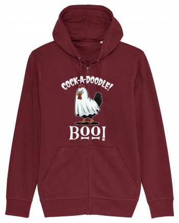 Cock A Doodle Boo | Funny Halloween Ghost Chicken Burgundy