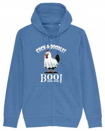 Cock A Doodle Boo | Funny Halloween Ghost Chicken Bright Blue