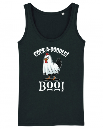 Cock A Doodle Boo | Funny Halloween Ghost Chicken Black