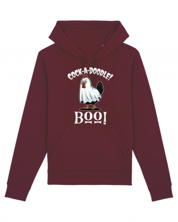 Cock A Doodle Boo | Funny Halloween Ghost Chicken Burgundy