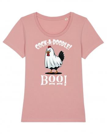 Cock A Doodle Boo | Funny Halloween Ghost Chicken Canyon Pink