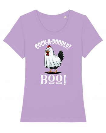 Cock A Doodle Boo | Funny Halloween Ghost Chicken Lavender Dawn