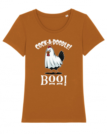 Cock A Doodle Boo | Funny Halloween Ghost Chicken Roasted Orange