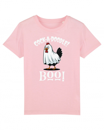 Cock A Doodle Boo | Funny Halloween Ghost Chicken Cotton Pink