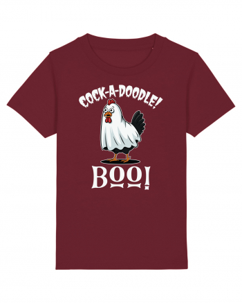 Cock A Doodle Boo | Funny Halloween Ghost Chicken Burgundy