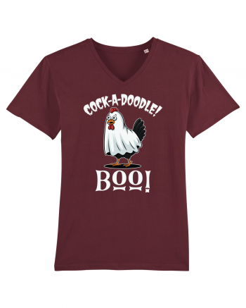 Cock A Doodle Boo | Funny Halloween Ghost Chicken Burgundy