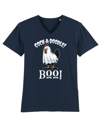 Cock A Doodle Boo | Funny Halloween Ghost Chicken French Navy