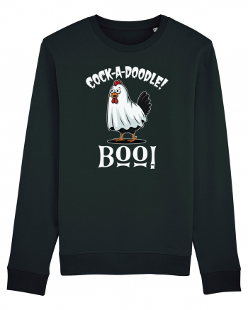 Cock A Doodle Boo | Funny Halloween Ghost Chicken Black