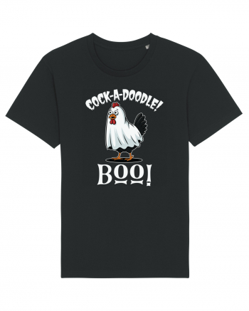 Cock A Doodle Boo | Funny Halloween Ghost Chicken Black