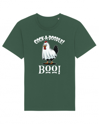 Cock A Doodle Boo | Funny Halloween Ghost Chicken Bottle Green