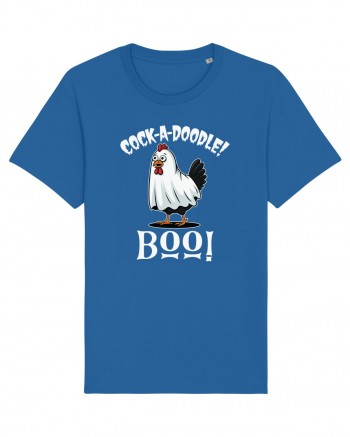 Cock A Doodle Boo | Funny Halloween Ghost Chicken Royal Blue