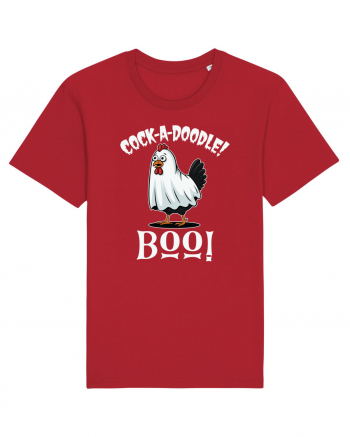 Cock A Doodle Boo | Funny Halloween Ghost Chicken Red