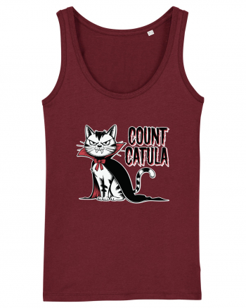 Count Catula Funny Halloween Cat Burgundy