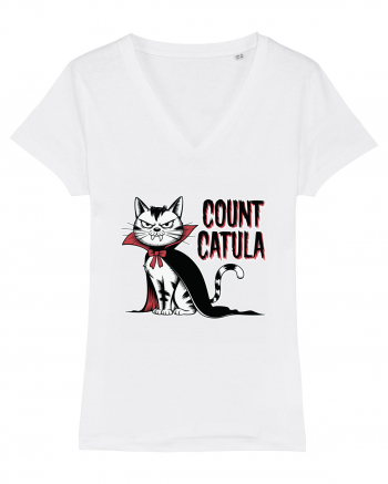 Count Catula Funny Halloween Cat White