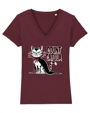 Count Catula Funny Halloween Cat Burgundy