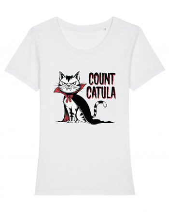 Count Catula Funny Halloween Cat White