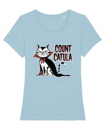 Count Catula Funny Halloween Cat Sky Blue