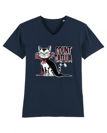 Count Catula Funny Halloween Cat French Navy