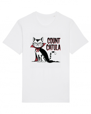 Count Catula Funny Halloween Cat White