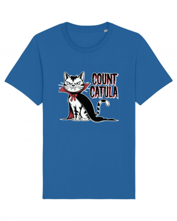 Count Catula Funny Halloween Cat Royal Blue