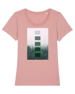 Green Forest Tricou mânecă scurtă guler larg fitted Damă Expresser