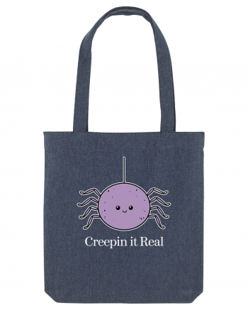 Creepin' It Real Funny Halloween Spider Midnight Blue