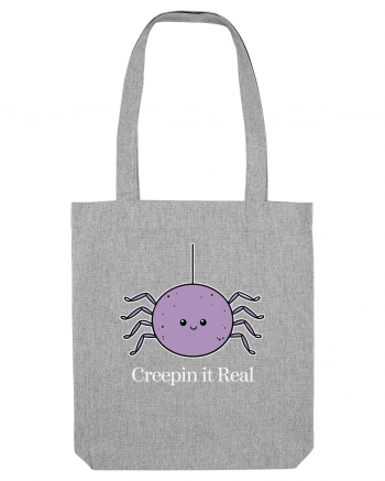 Creepin' It Real Funny Halloween Spider Heather Grey