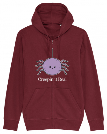 Creepin' It Real Funny Halloween Spider Burgundy