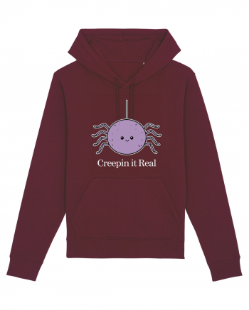 Creepin' It Real Funny Halloween Spider Burgundy