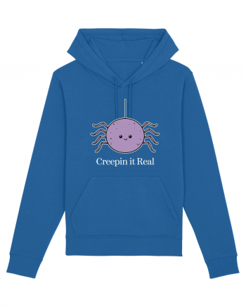 Creepin' It Real Funny Halloween Spider Royal Blue