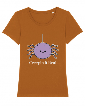 Creepin' It Real Funny Halloween Spider Roasted Orange