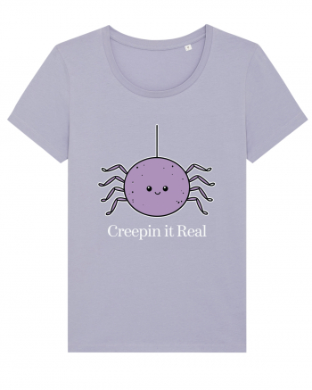 Creepin' It Real Funny Halloween Spider Lavender