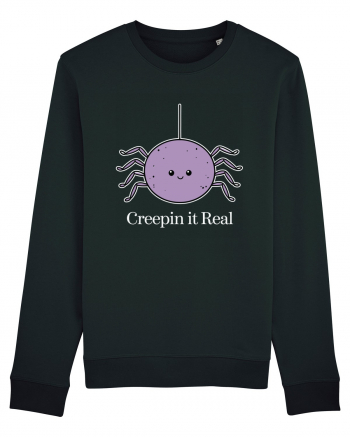 Creepin' It Real Funny Halloween Spider Black