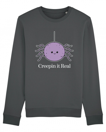 Creepin' It Real Funny Halloween Spider Anthracite