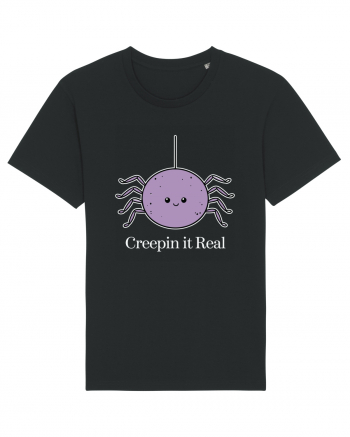 Creepin' It Real Funny Halloween Spider Black