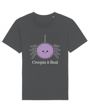 Creepin' It Real Funny Halloween Spider Anthracite