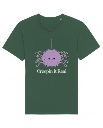 Creepin' It Real Funny Halloween Spider Bottle Green