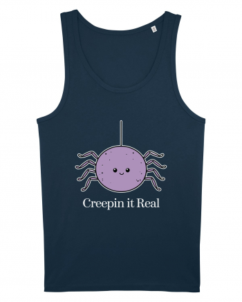 Creepin' It Real Funny Halloween Spider Navy