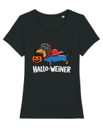 HalloWeiner Funny Halloween SuperDog Tricou mânecă scurtă guler larg fitted Damă Expresser