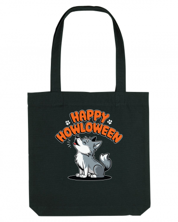 Happy Howloween Funny Halloween Wolf Black