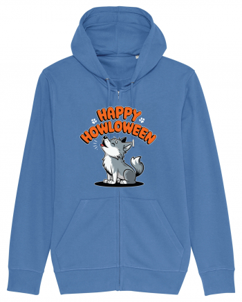 Happy Howloween Funny Halloween Wolf Bright Blue