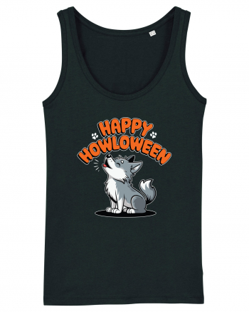 Happy Howloween Funny Halloween Wolf Black