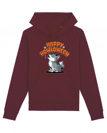 Happy Howloween Funny Halloween Wolf Burgundy