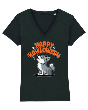 Happy Howloween Funny Halloween Wolf Black