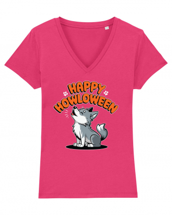 Happy Howloween Funny Halloween Wolf Raspberry