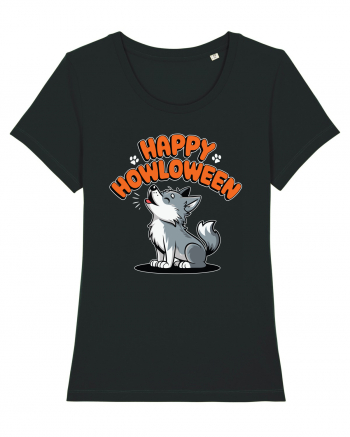 Happy Howloween Funny Halloween Wolf Black