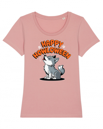 Happy Howloween Funny Halloween Wolf Canyon Pink