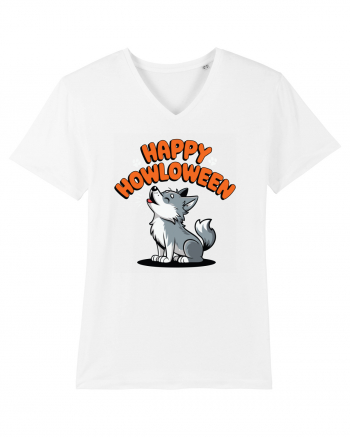 Happy Howloween Funny Halloween Wolf White